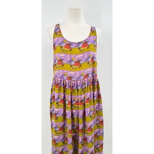 Nooworks Jammin Midi Dress Naomi Stripe Strawberry Sleeveless Tank Whimsical M